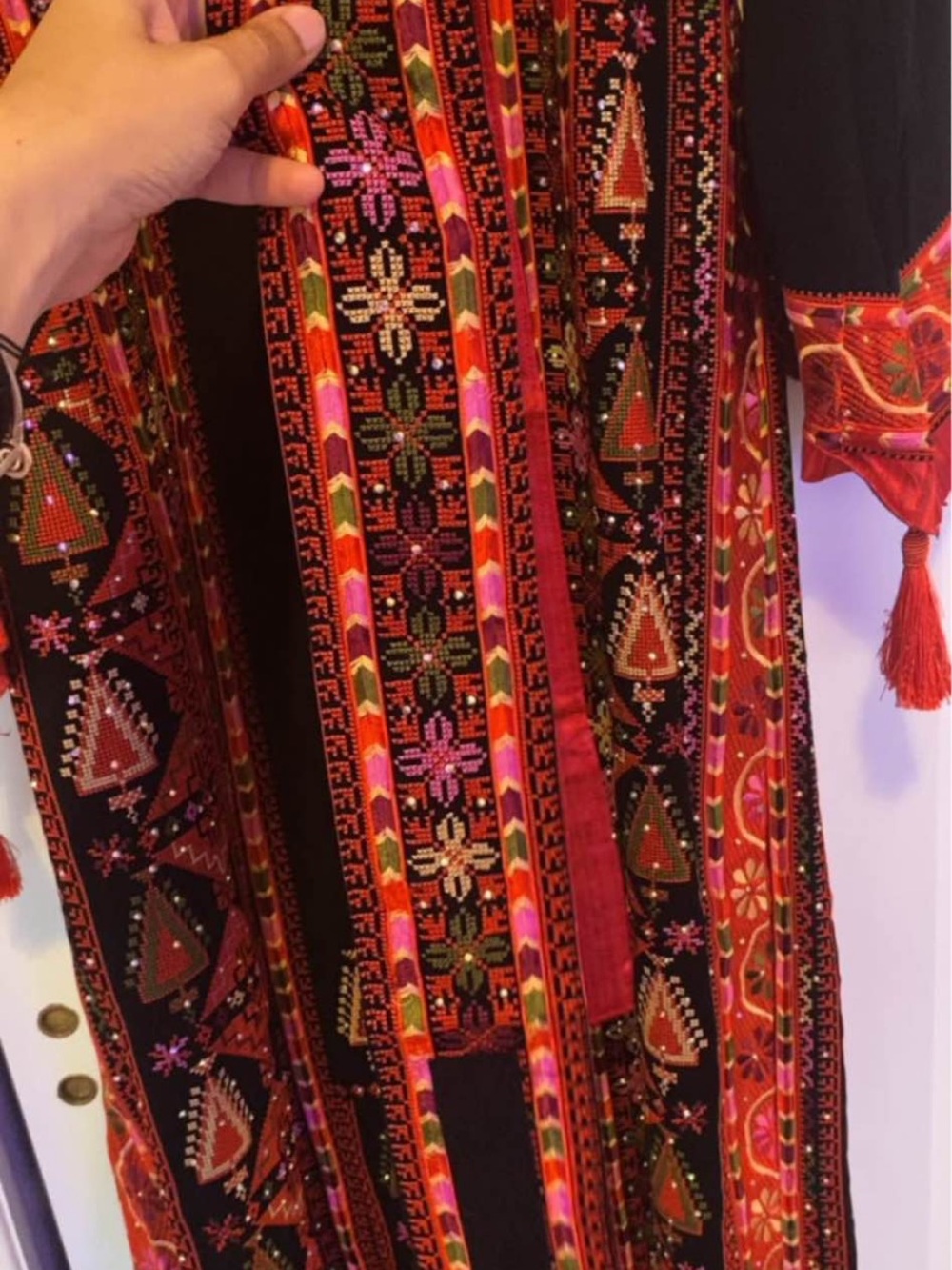 Delicious Black Tunic with Red and Pink Embroidery - Picture 2 of 3